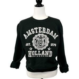 Amsterdam Holland Hunter Green Crew Sweatshirt - Size Small